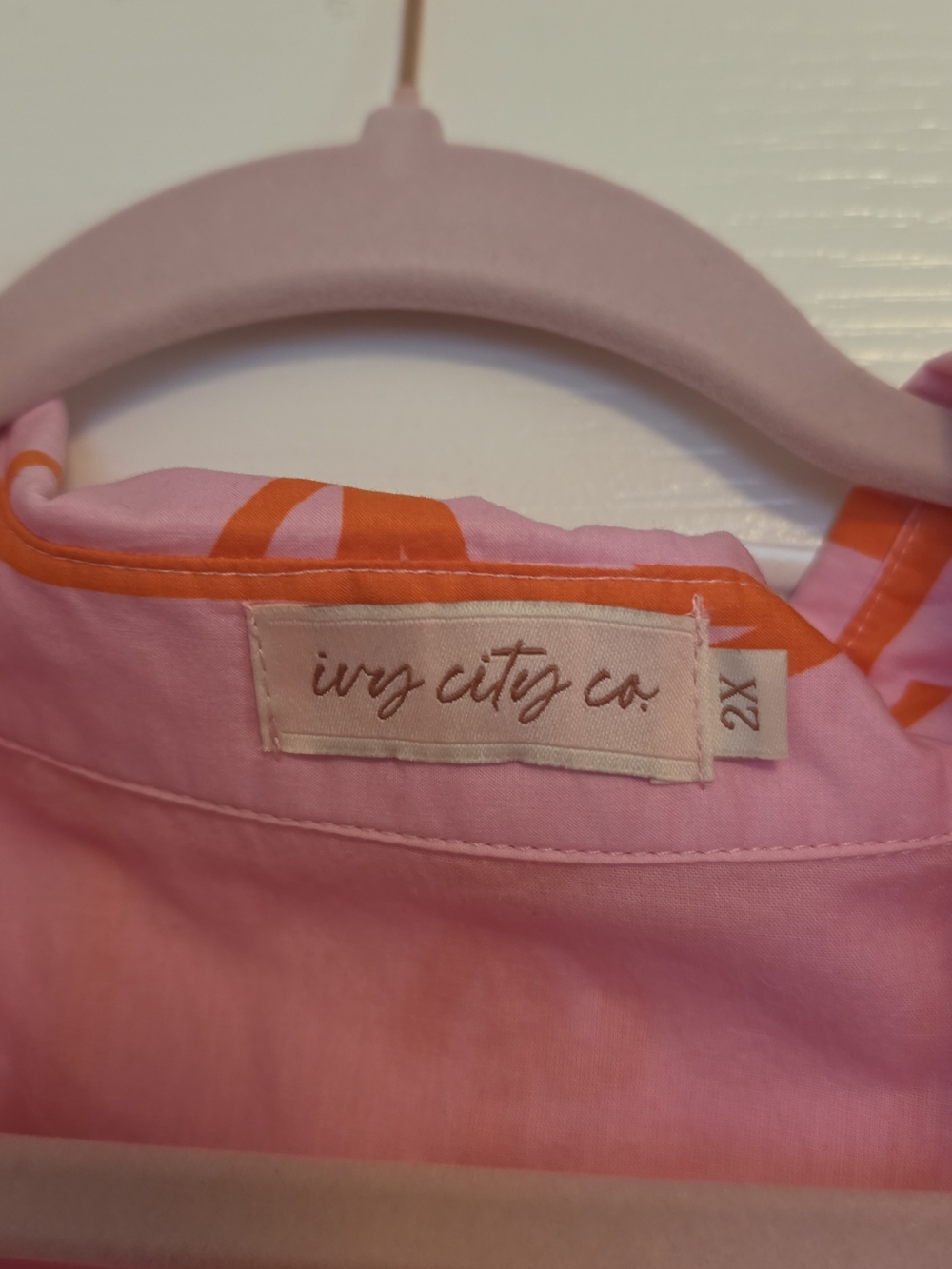 Ivy City Co Pink Dress with Orange Bow-Stripe Print - Picture 2 of 3